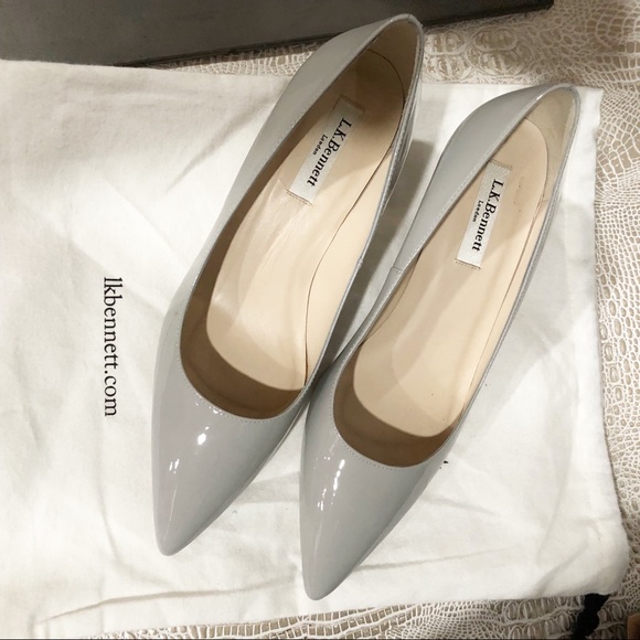LK Bennett Shoes - LK Bennett Gray Patent Leather Heels